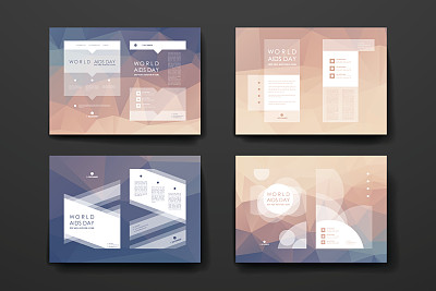 世界艾滋病日宣传册、海报设计模板图片下载