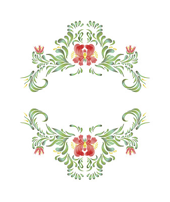 美丽的矢量边界与鲜花在复古风格。图片下载