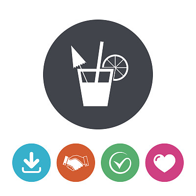 鸡尾酒的迹象。酒精饮料的象征图片下载