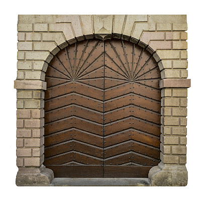 经典的立面和质朴的木门图片下载