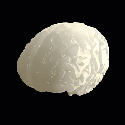 黑暗背景下的人类大脑图片下载