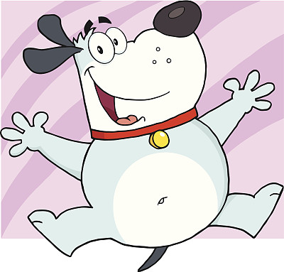 灰色快乐的胖狗跳跃的背景图片下载