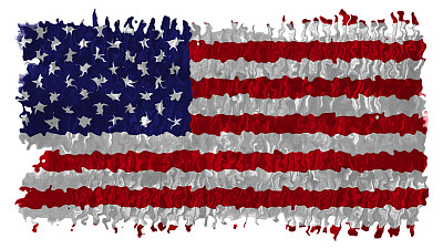 用刷子在坚实的背景上绘制美国国旗图片下载