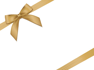 闪亮的节日金缎带在白色的背景。孤立的图片下载