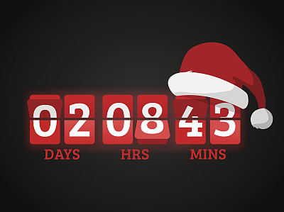 圣诞时钟计时器数字板面板图片下载