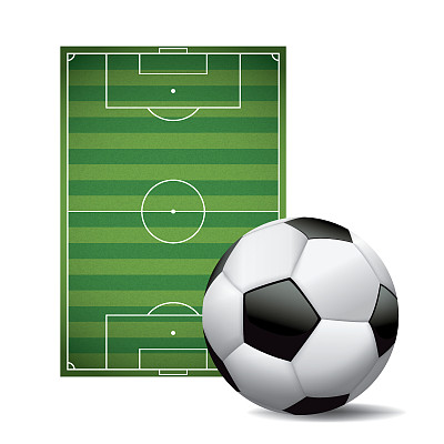 足球足球和场孤立的插图图片下载