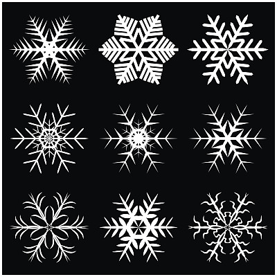 圣诞雪花，冰冻雪花剪影的图标图片下载
