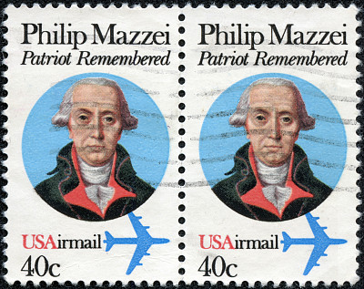 美国邮票显示Philip Mazzei图片下载