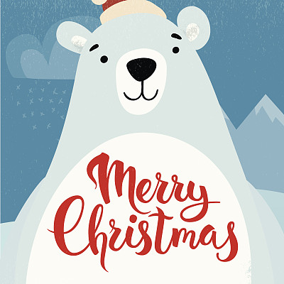 圣诞快乐向量卡与有趣的圣诞性格。图片下载