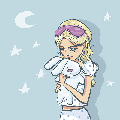 昏昏欲睡的女孩。图片下载