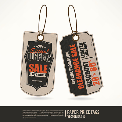 复古风格的价格标签图片下载
