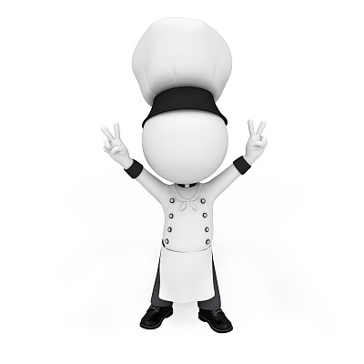 3d白色角色厨师图片下载