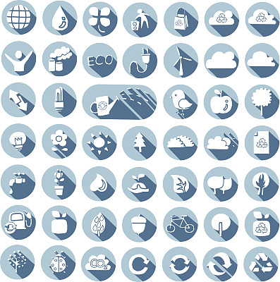 生态和循环图标向量集图片下载