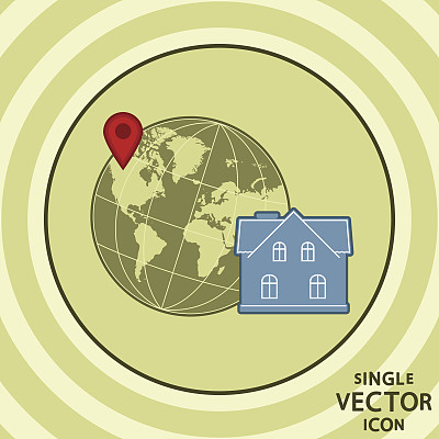 单色矢量图标。酒店的位置。图片下载