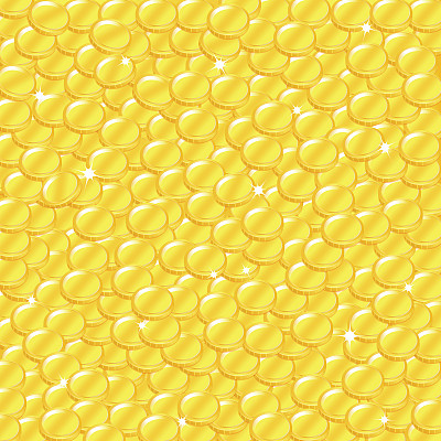 流行金币便士栈孤立背景素材图片