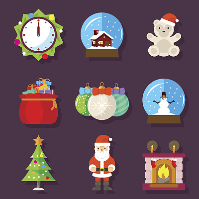 新年和圣诞节的设计标志图片下载