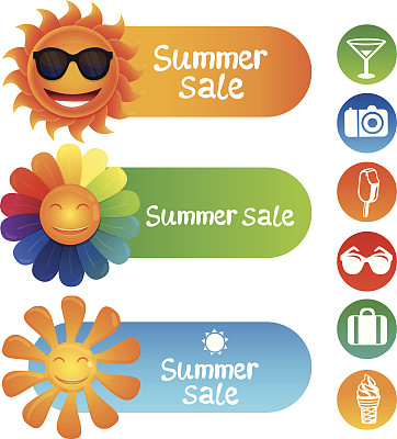 向量集与夏季设计元素图片下载