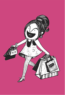 现在购物的女孩图片下载