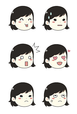 女孩脸矢量/女孩表情图片下载