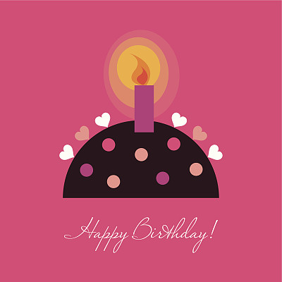 生日卡片和一支蜡烛图片下载