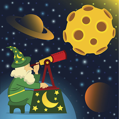 天文学家观察月球图片下载