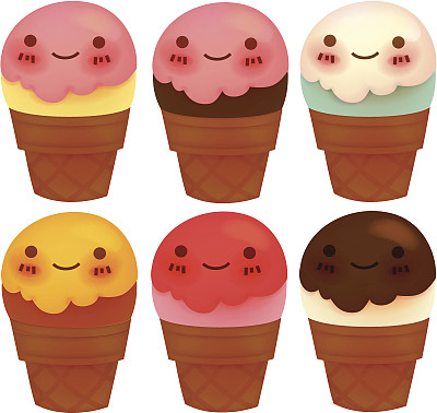 可爱的冰淇淋收集-矢量文件EPS10图片下载