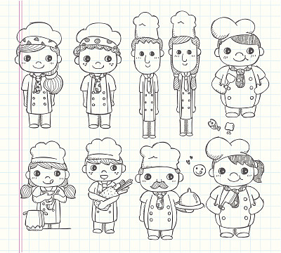 涂鸦厨师图标素材图片