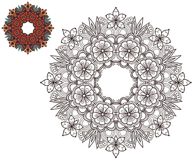一页有向日葵的涂色书图片下载
