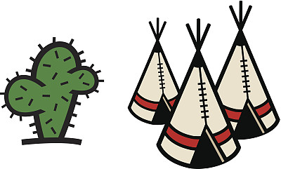 仙人掌和帐篷图片下载