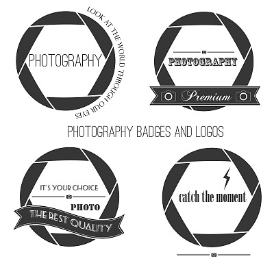 向量摄影标志模板集合。Photocam标志。摄影的图片下载