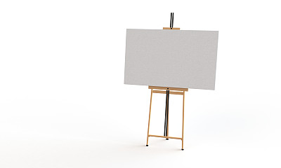 画架和帆布板隔离在白色上图片下载