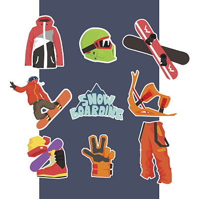 滑雪的图标集。矢量图图片下载