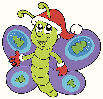 可爱的圣诞节蝴蝶图片下载