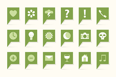 附有标志的绿色标签图片下载