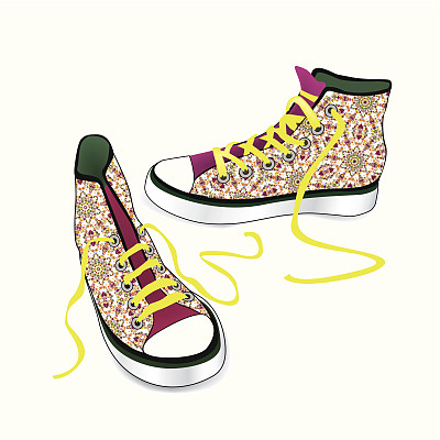 时尚运动鞋孤立的白色背景。图片下载