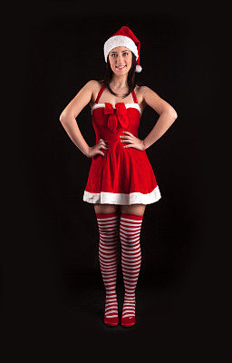 圣诞女孩拿着圣诞礼物图片下载