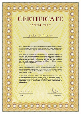 详细证书的矢量模板图片下载