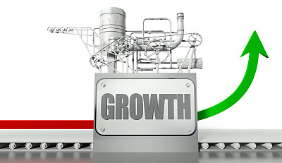 图形和机器的增长概念图片下载