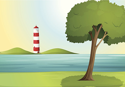 大海和灯塔图片下载