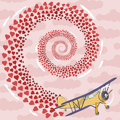 飞机与心图片下载