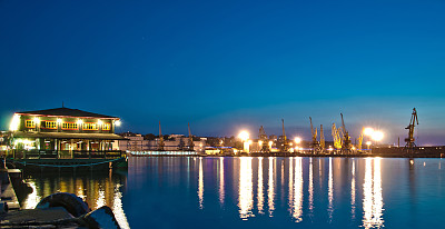 晚上港口图片下载