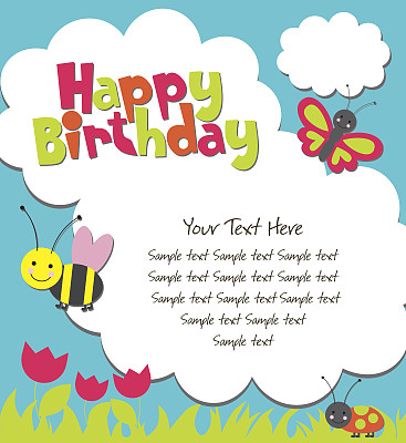 可爱的卡片和有趣的昆虫图片下载