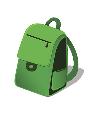 绿色背包插图图片下载