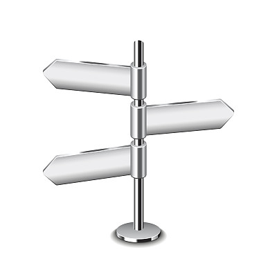 道路指针孤立在白色矢量上图片下载