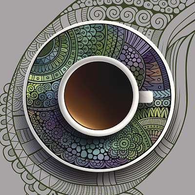 矢量插图与一杯咖啡图片下载