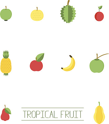 热带水果套装图标图片下载