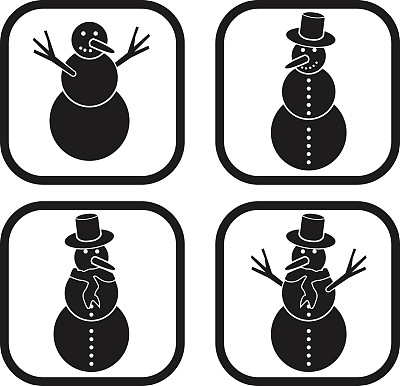 雪人图标-四个变化图片下载