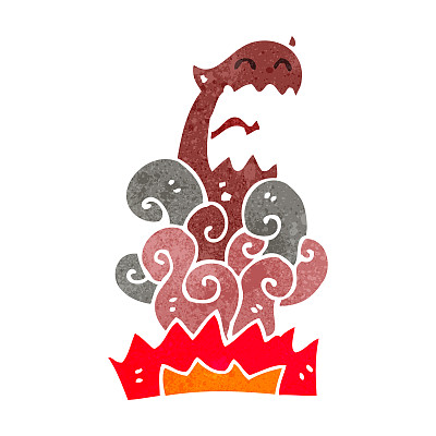 复古卡通恶魔出现图片下载