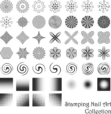冲压指甲艺术元素或剪贴簿设计。向量集合。图片下载