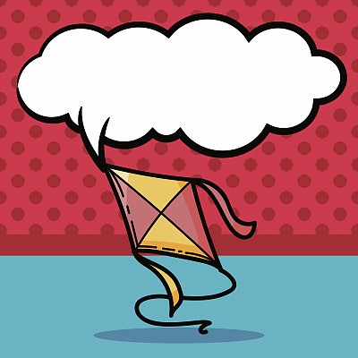 风筝彩色涂鸦，语音泡泡图片下载